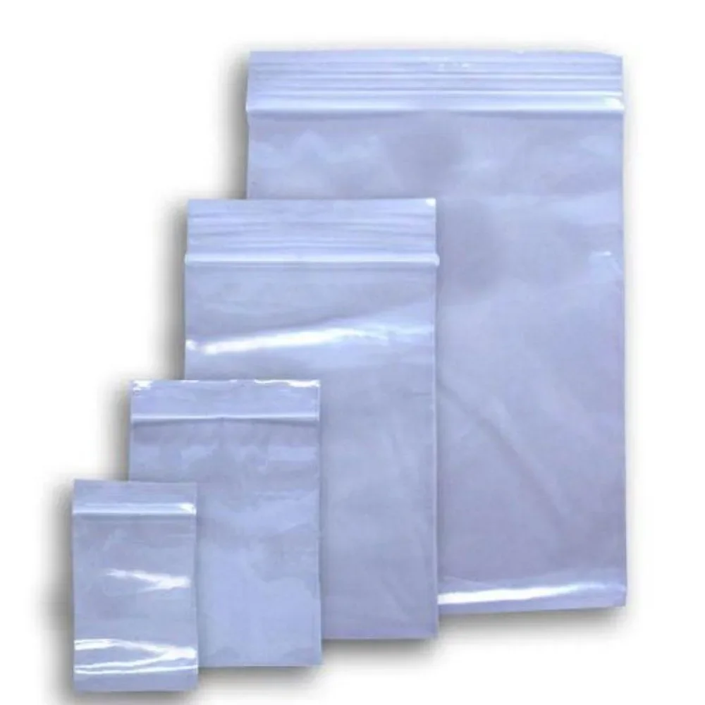 100ps Flap Lock Poly Bags - 1 Mil, 12 x 15